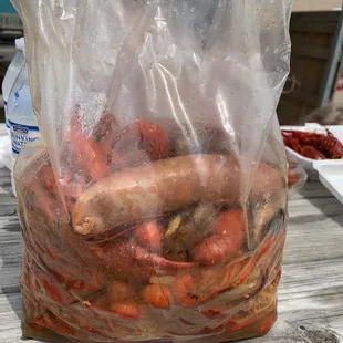 Crawfish, mushrooms and sausage!