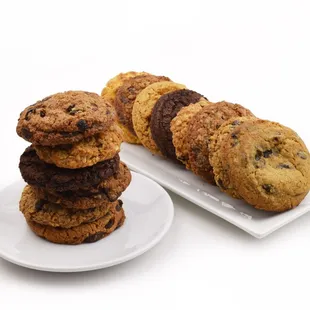 Try our eight flavors of traditional cookies and six flavors of gluten-free, vegan Miracle Cookies.