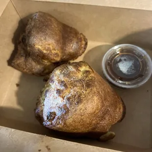 Popovers a little dark.  Still tasty with the apple
