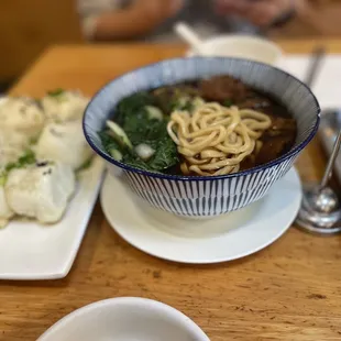 Beef Noodle Soup and Panfried Pork Buns :) yumsicles + good company = wonderful lunch