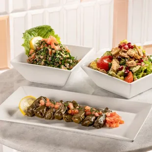 Tabbouleh, Fattoush Salad, &amp; Grape Leaves