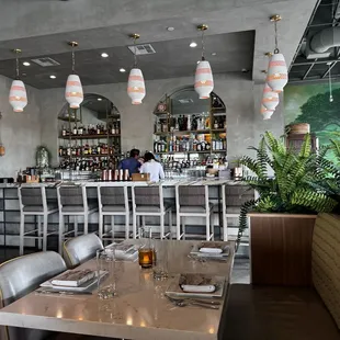 The bar area.
