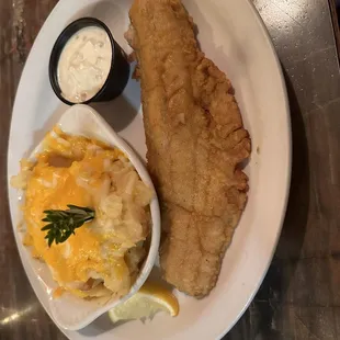 Walleye with au gratin