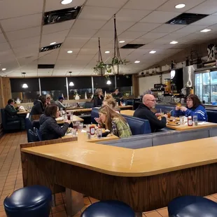the diner area Cafe. there&apos;s not much social distancing it&apos;s not enforced by the state of Wisconsin. just know