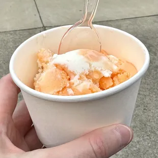 My vanilla ice cream and orange sherbet