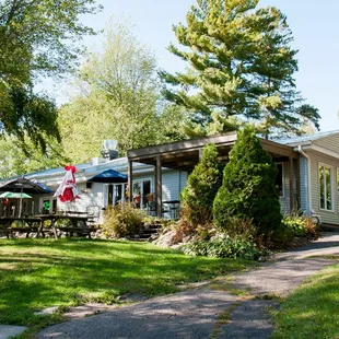 the front of the restaurant