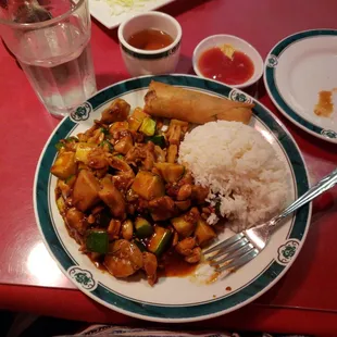 Kung pow shrimp and chicken lunch special