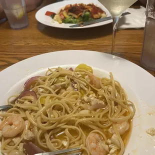 Seafood pasta special and Lasagna