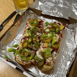 Bbq chicken pizza bread