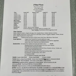 January 2024 Menu (Front)