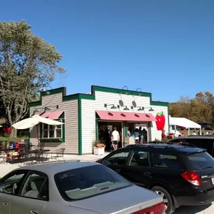 Tables, chairs and a handful of picnic tables are at your convenience.