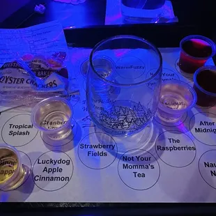 Wine tasting flight of 6