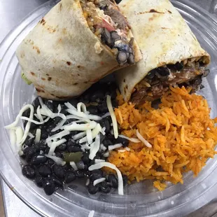 Steak Chipotle Burrito. W/Rice &amp; Beans