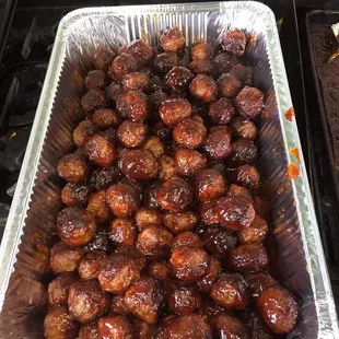 BBQ Meatballs.