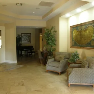 the lobby of the club house