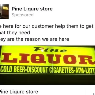 a neon sign for a liquor store