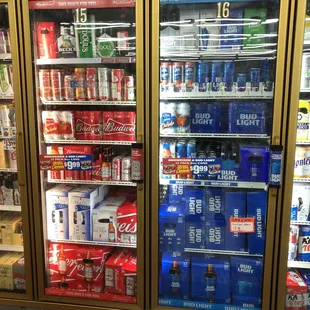 a display of soda and soft drinks