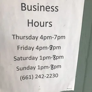 Business hours.
