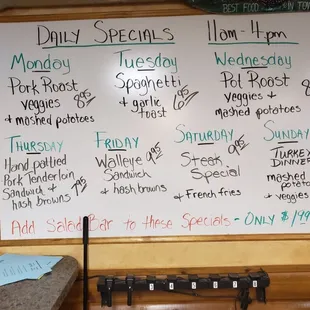 Daily specials as Of Jul 22,'19