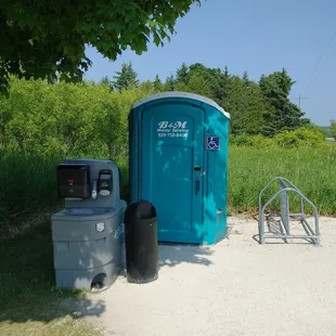 Unisex loo and bike rack
