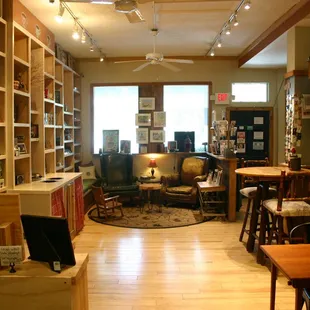 the interior of a cafe
