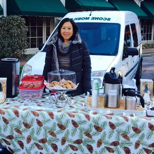 We'll come to you with our Scone-Mobile! (Off site catering available :)