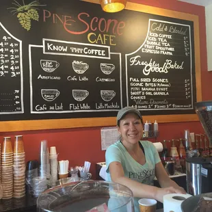 Just finished getting sconed at The Pine Scone Cafe!  Love my Dirty Chai Latte!  Great customer service and an awesome atmosphere!