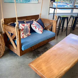 Cute cozy seating area to the left when you enter the shop