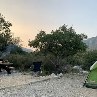 Just simple grounds for which to stay with my tent and a picnic table.