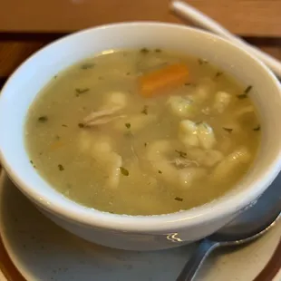 One of the soups of the day. Chicken dumpling. Amazing!
