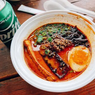 Kotsu Ramen (their spicy ramen) with seared marinated tofu