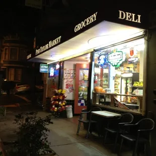 storefront at night