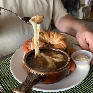 The onion soup.