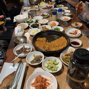 The spread in their back private room