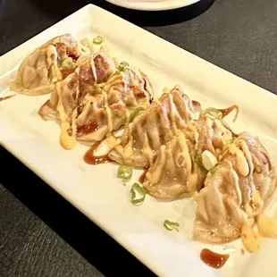 Steamed pot stickers ( some spice to them)