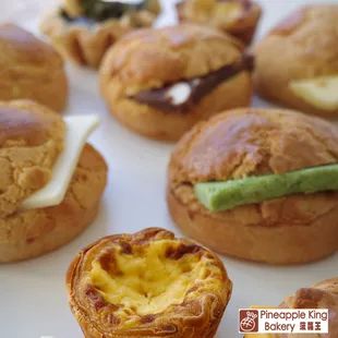 Fresh baked goodness everyday! Croissant Egg Tart is unique and only at Pineapple King Bakery.