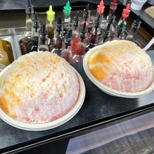 Large Tropical Blend Pineapple, passion fruit and guava with condensed milk on top.