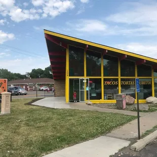 the front of the restaurant