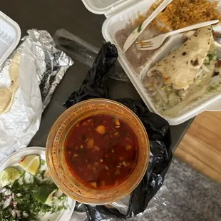 Menudo and Quesadilla Specialty Platter
