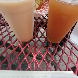 Left: Horchata , Right: Tamarindo