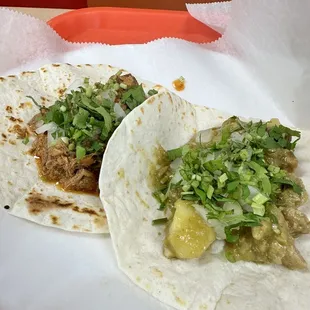 Pork in Green Sauce and Al Pastor tacos