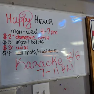 a happy hour sign