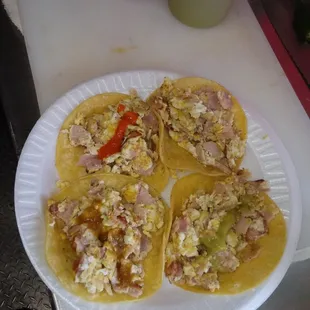 Breakfas tacos for only one dollar every day until 11 AM