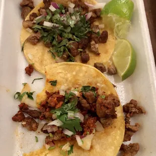 Beef fajita (top) and campechano (beef &amp; chorizo)