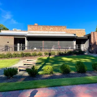 the front of the building