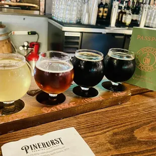 a flight of beers