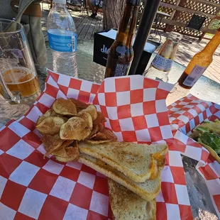 Cold, good beers and great food on a nice patio.