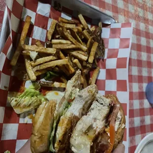 Grilled chicken sandwich with an extra chicken breast added.