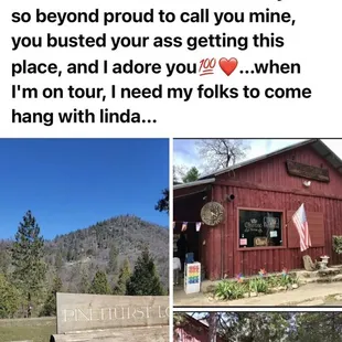 a red barn with a flag on it