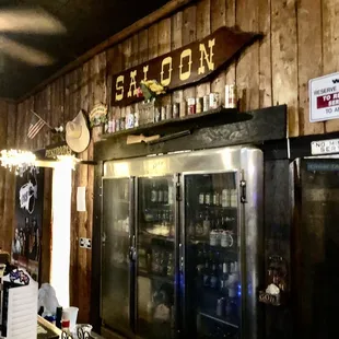 the bar area of the saloon